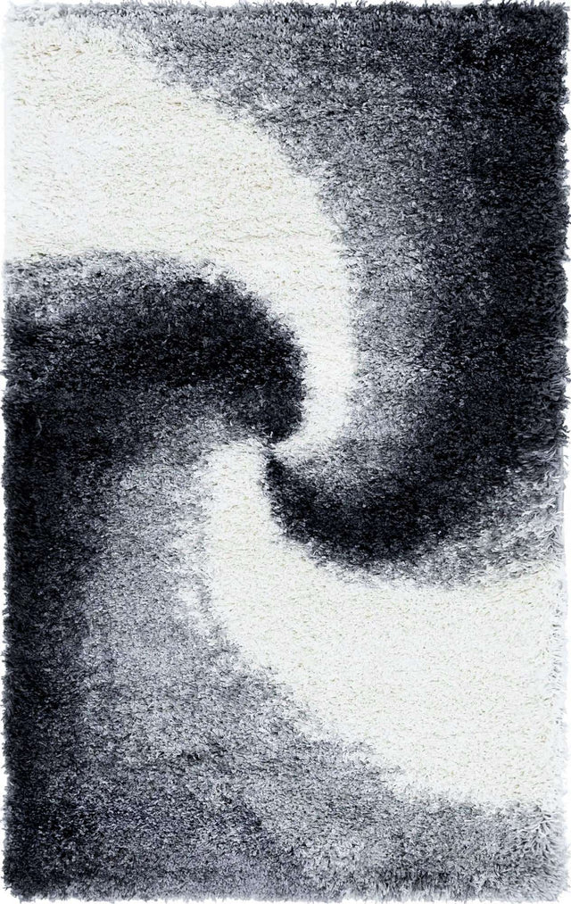 Smoke Gray 3' 3 x 5' 3 Soft Touch Shag Rectangle Area Rug Thick Soft Touch Fluffy & Plush Shaggy Pile