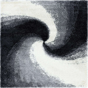 Smoke Gray 7' 10 x 7' 10 Soft Touch Shag Square Area Rug Thick Soft Touch Fluffy & Plush Shaggy Pile