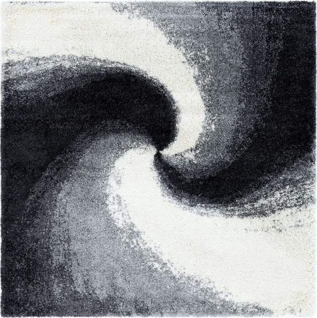 Smoke Gray 7' 10 x 7' 10 Soft Touch Shag Square Area Rug Thick Soft Touch Fluffy & Plush Shaggy Pile
