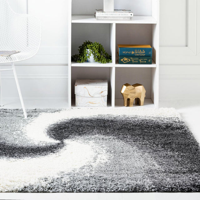 Smoke Gray 4' 1 x 4' 1 Soft Touch Shag Square Area Rug Thick Soft Touch Fluffy & Plush Shaggy Pile