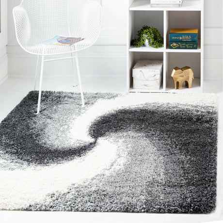 Smoke Gray 4' 1 x 4' 1 Soft Touch Shag Square Area Rug Thick Soft Touch Fluffy & Plush Shaggy Pile 100% Polypropylene Unique Carpet for Modern Home Interiors for Sale at Rug Engine