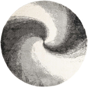 Smoke Gray 7' 10 x 7' 10 Soft Touch Shag Round Area Rug Thick Soft Touch Fluffy & Plush Shaggy Pile