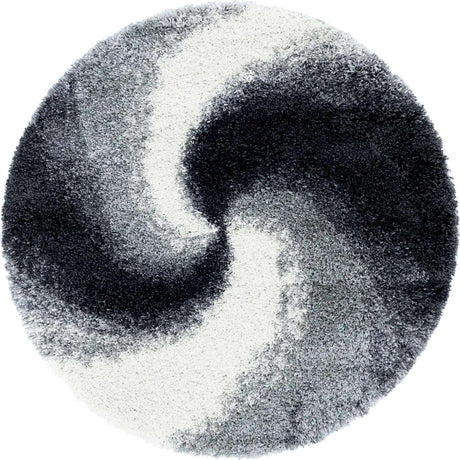 Smoke Gray 4' 1 x 4' 1 Soft Touch Shag Round Area Rug Thick Soft Touch Fluffy & Plush Shaggy Pile