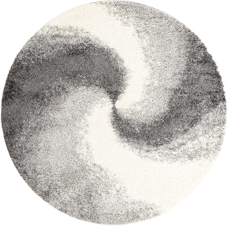 Smoke Gray 6' 1 x 6' 1 Soft Touch Shag Round Area Rug Thick Soft Touch Fluffy & Plush Shaggy Pile