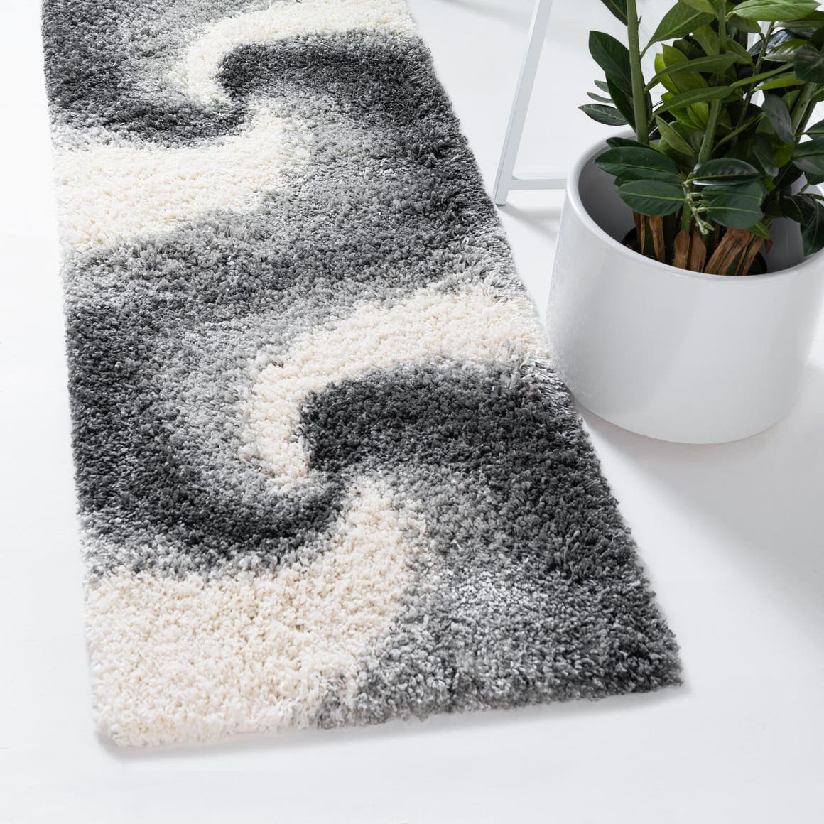 Smoke Gray 2' 7 x 10' Soft Touch Shag Runner Area Rug Thick Soft Touch Fluffy & Plush Shaggy Pile 100% Polypropylene Unique Carpet for Modern Home Interiors for Sale at Rug Engine