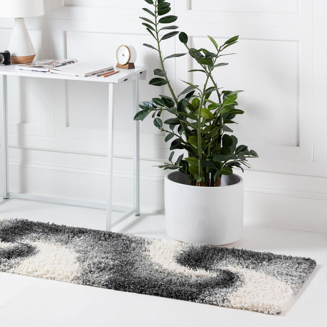 Smoke Gray 2' x 6' 7 Soft Touch Shag Runner Area Rug Thick Soft Touch Fluffy & Plush Shaggy Pile