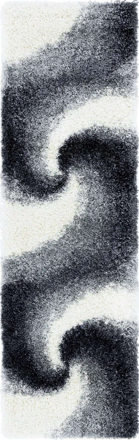 Smoke Gray 2' x 6' 7 Soft Touch Shag Runner Area Rug Thick Soft Touch Fluffy & Plush Shaggy Pile