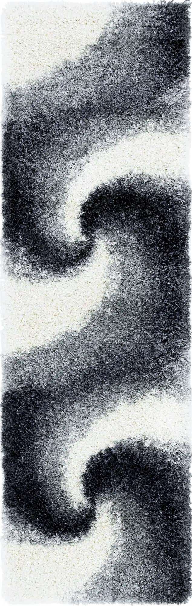 Smoke Gray 2' x 6' 7 Soft Touch Shag Runner Area Rug Thick Soft Touch Fluffy & Plush Shaggy Pile