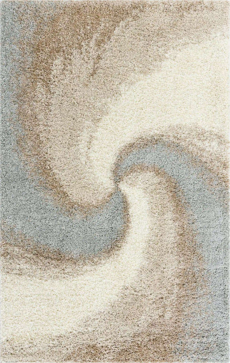 Khaki 5' 3 x 8' Soft Touch Shag Rectangle Area Rug Thick Soft Touch Fluffy & Plush Shaggy Pile