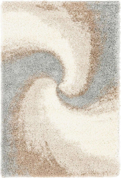 Khaki 4' 1 x 6' 1 Soft Touch Shag Rectangle Area Rug Thick Soft Touch Fluffy & Plush Shaggy Pile