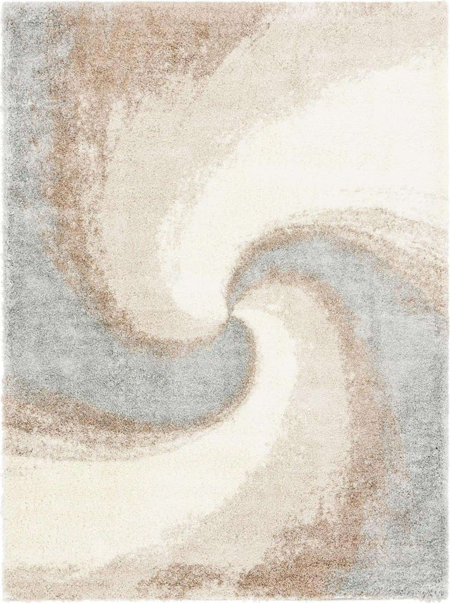 Khaki 2' x 3' 1 Soft Touch Shag Rectangle Area Rug Thick Soft Touch Fluffy & Plush Shaggy Pile