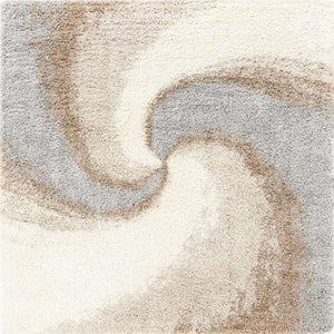 Khaki 7' 10 x 7' 10 Soft Touch Shag Square Area Rug Thick Soft Touch Fluffy & Plush Shaggy Pile