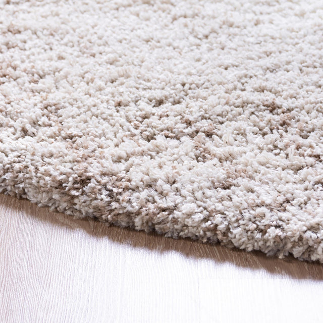 Khaki 3' 3 x 3' 3 Soft Touch Shag Round Area Rug Thick Soft Touch Fluffy & Plush Shaggy Pile