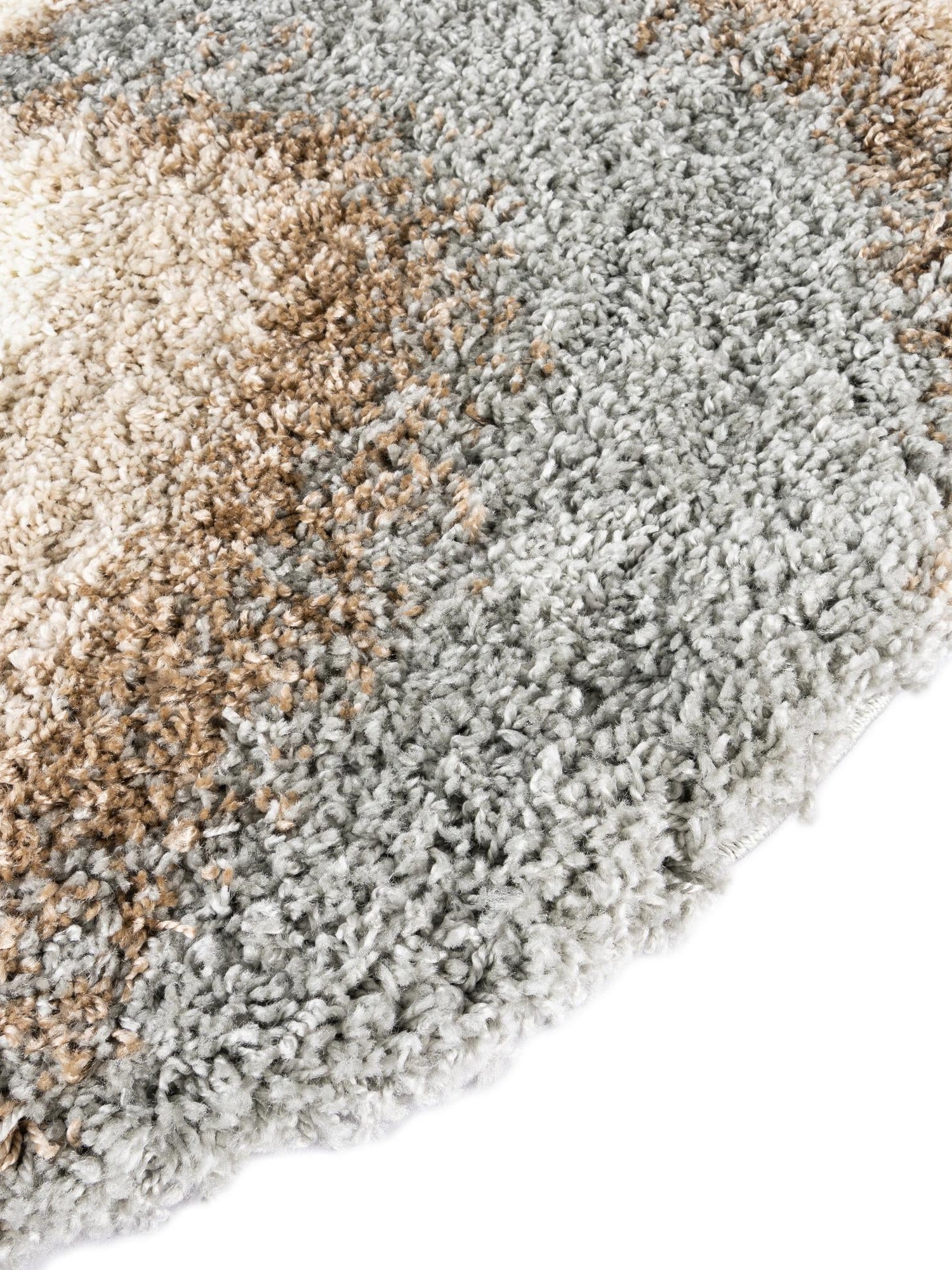Khaki 6' 1 x 6' 1 Soft Touch Shag Round Area Rug Thick Soft Touch Fluffy & Plush Shaggy Pile 100% Polypropylene Unique Carpet for Modern Home Interiors for Sale at Rug Engine