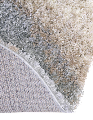 Khaki 3' 3 x 3' 3 Soft Touch Shag Round Area Rug Thick Soft Touch Fluffy & Plush Shaggy Pile