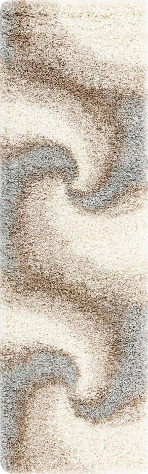 Khaki 2' x 6' 7 Soft Touch Shag Runner Area Rug Thick Soft Touch Fluffy & Plush Shaggy Pile