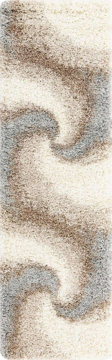 Khaki 2' x 6' 7 Soft Touch Shag Runner Area Rug Thick Soft Touch Fluffy & Plush Shaggy Pile