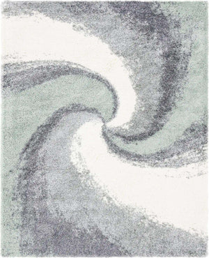 Sage Green 7' 10 x 10' Soft Touch Shag Rectangle Area Rug Thick Soft Touch Fluffy & Plush Shaggy Pile