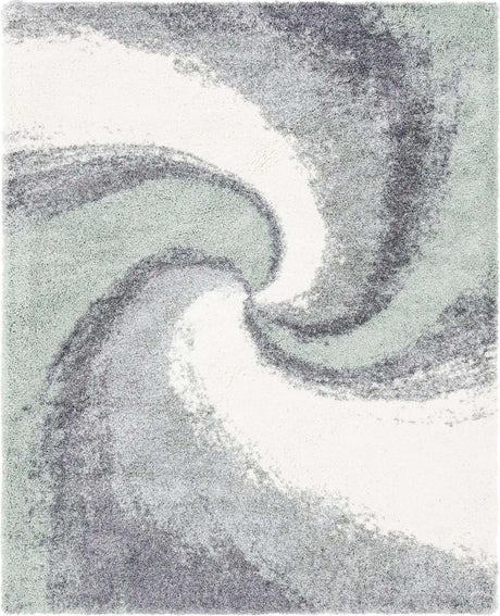 Sage Green 7' 10 x 10' Soft Touch Shag Rectangle Area Rug Thick Soft Touch Fluffy & Plush Shaggy Pile