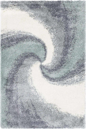 Sage Green 6' 1 x 9' Soft Touch Shag Rectangle Area Rug Thick Soft Touch Fluffy & Plush Shaggy Pile