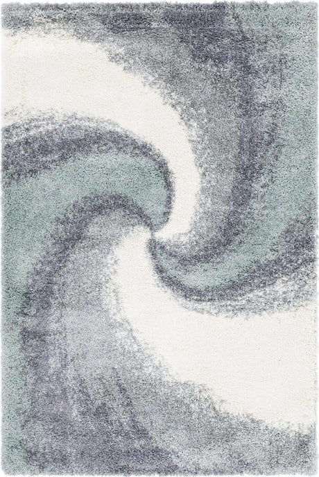 Sage Green 6' 1 x 9' Soft Touch Shag Rectangle Area Rug Thick Soft Touch Fluffy & Plush Shaggy Pile