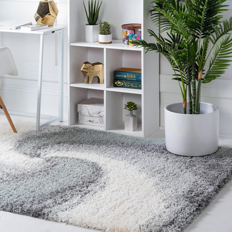 Sage Green 9' x 12' Soft Touch Shag Rectangle Area Rug Thick Soft Touch Fluffy & Plush Shaggy Pile
