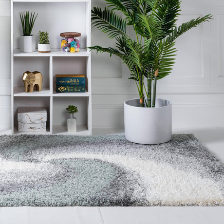 Sage Green 5' 3 x 8' Soft Touch Shag Rectangle Area Rug Thick Soft Touch Fluffy & Plush Shaggy Pile 100% Polypropylene Unique Carpet for Modern Home Interiors for Sale at Rug Engine