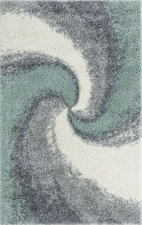 Sage Green 5' 3 x 8' Soft Touch Shag Rectangle Area Rug Thick Soft Touch Fluffy & Plush Shaggy Pile