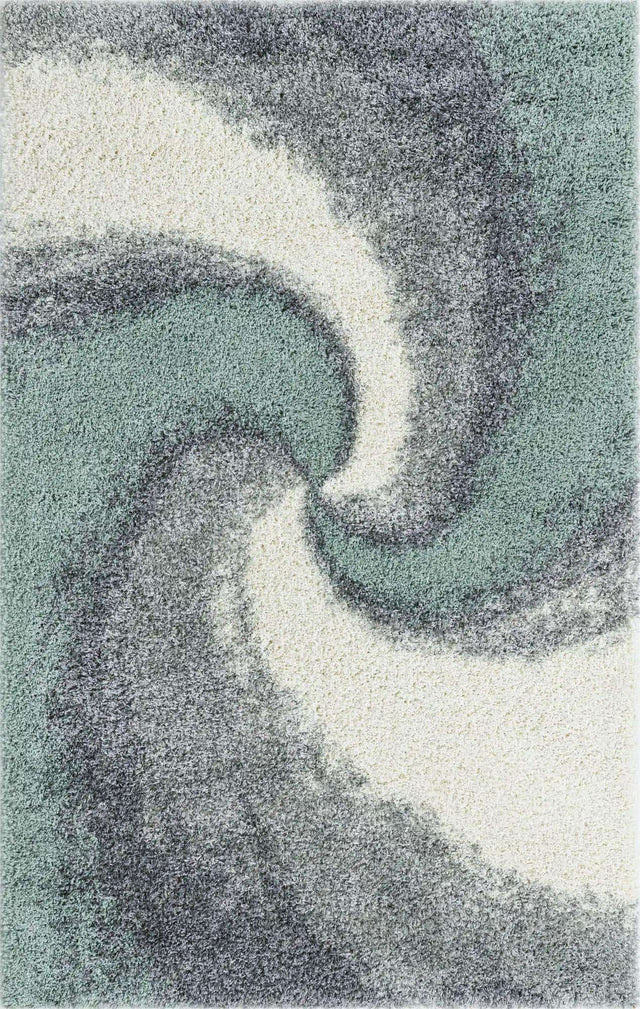 Sage Green 5' 3 x 8' Soft Touch Shag Rectangle Area Rug Thick Soft Touch Fluffy & Plush Shaggy Pile