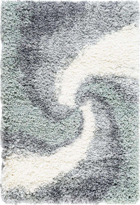 Sage Green 2' x 3' 1 Soft Touch Shag Rectangle Area Rug Thick Soft Touch Fluffy & Plush Shaggy Pile