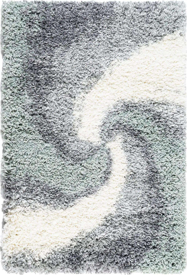 Sage Green 2' x 3' 1 Soft Touch Shag Rectangle Area Rug Thick Soft Touch Fluffy & Plush Shaggy Pile