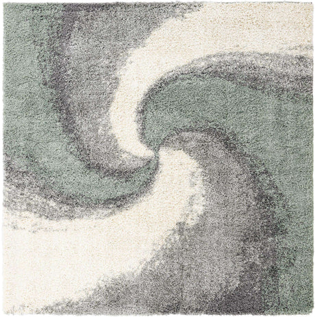 Sage Green 7' 10 x 7' 10 Soft Touch Shag Square Area Rug Thick Soft Touch Fluffy & Plush Shaggy Pile