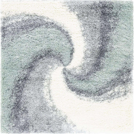 Sage Green 5' 3 x 5' 3 Soft Touch Shag Square Area Rug Thick Soft Touch Fluffy & Plush Shaggy Pile