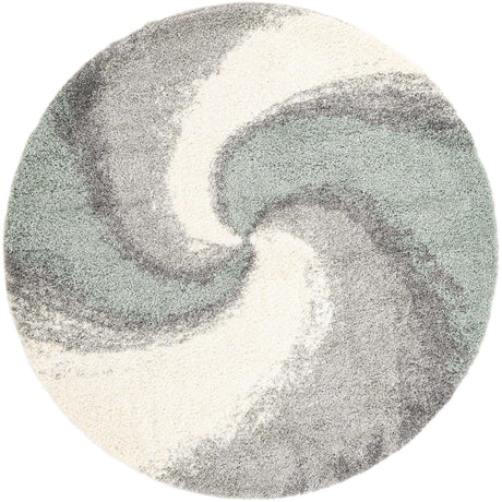 Sage Green 7' 10 x 7' 10 Soft Touch Shag Round Area Rug Thick Soft Touch Fluffy & Plush Shaggy Pile