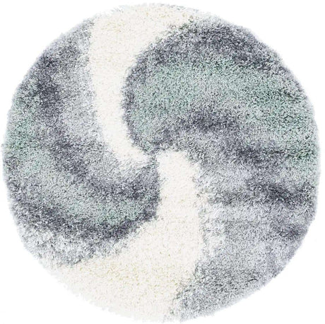 Sage Green 3' 3 x 3' 3 Soft Touch Shag Round Area Rug Thick Soft Touch Fluffy & Plush Shaggy Pile