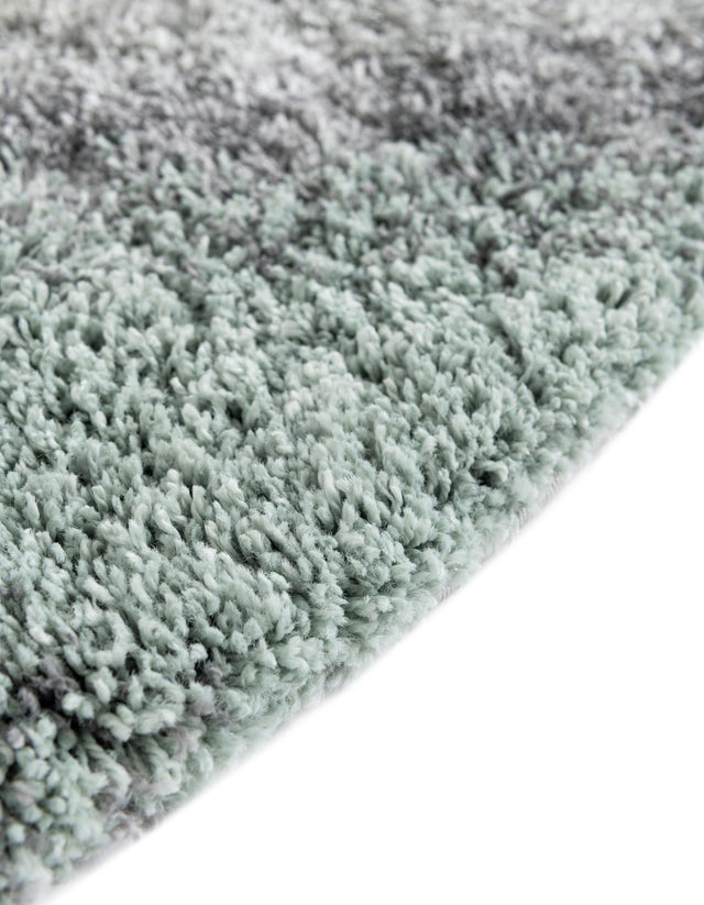 Sage Green 5' 3 x 5' 3 Soft Touch Shag Round Area Rug Thick Soft Touch Fluffy & Plush Shaggy Pile