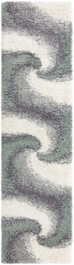 Sage Green 2' 7 x 10' Soft Touch Shag Runner Area Rug Thick Soft Touch Fluffy & Plush Shaggy Pile
