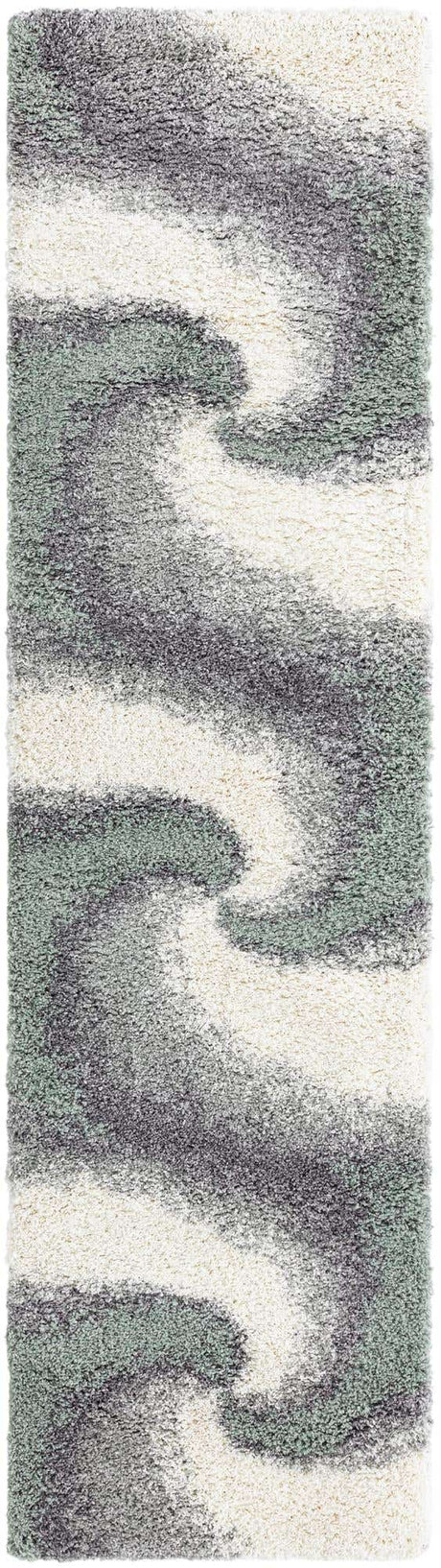 Sage Green 2' 7 x 10' Soft Touch Shag Runner Area Rug Thick Soft Touch Fluffy & Plush Shaggy Pile