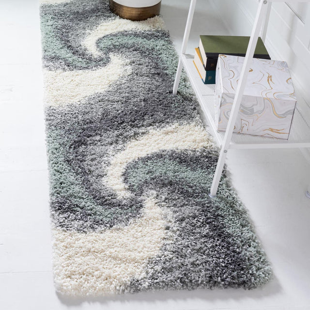 Sage Green 2' x 6' 7 Soft Touch Shag Runner Area Rug Thick Soft Touch Fluffy & Plush Shaggy Pile