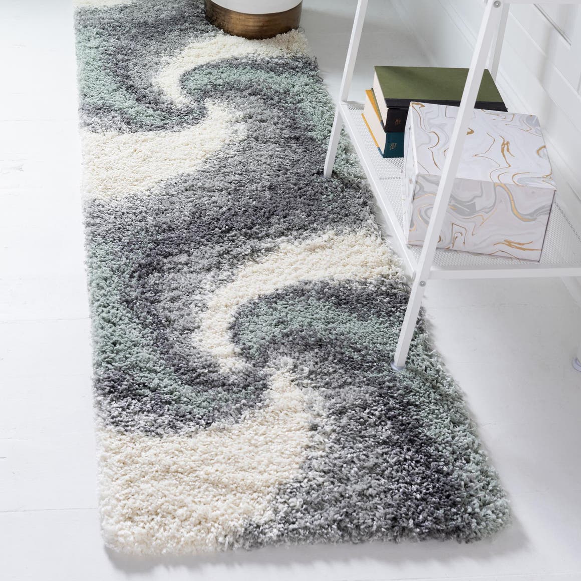 Sage Green 2' 7 x 13' 1 Soft Touch Shag Runner Area Rug Thick Soft Touch Fluffy & Plush Shaggy Pile 100% Polypropylene Unique Carpet for Modern Home Interiors for Sale at Rug Engine