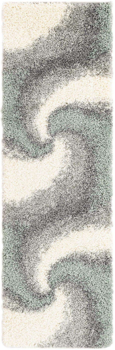 Sage Green 2' x 6' 7 Soft Touch Shag Runner Area Rug Thick Soft Touch Fluffy & Plush Shaggy Pile