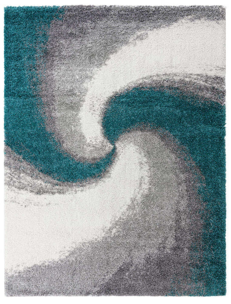 Turquoise 9' 10 x 13' 1 Soft Touch Shag Rectangle Area Rug Thick Soft Touch Fluffy & Plush Shaggy Pile