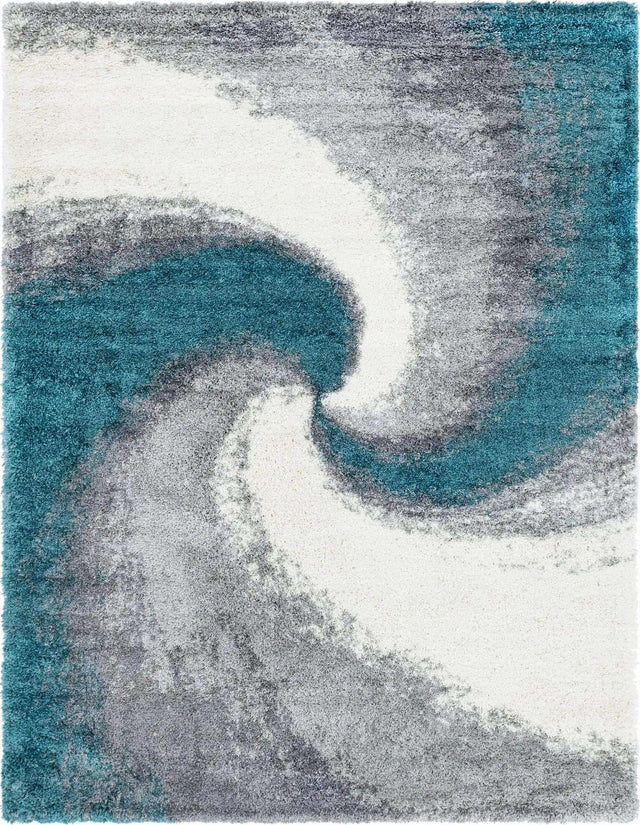 Turquoise 9' x 12' Soft Touch Shag Rectangle Area Rug Thick Soft Touch Fluffy & Plush Shaggy Pile
