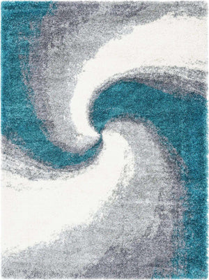 Turquoise 7' 10 x 11' Soft Touch Shag Rectangle Area Rug Thick Soft Touch Fluffy & Plush Shaggy Pile