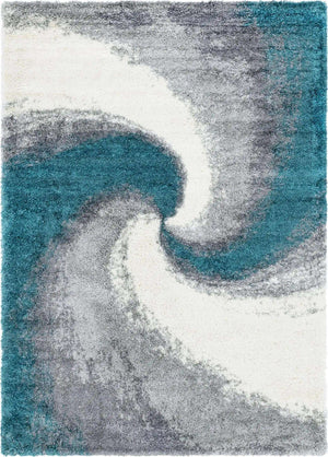 Turquoise 7' 1 x 10' Soft Touch Shag Rectangle Area Rug Thick Soft Touch Fluffy & Plush Shaggy Pile