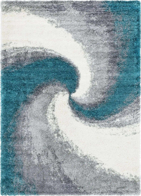Turquoise 7' 1 x 10' Soft Touch Shag Rectangle Area Rug Thick Soft Touch Fluffy & Plush Shaggy Pile