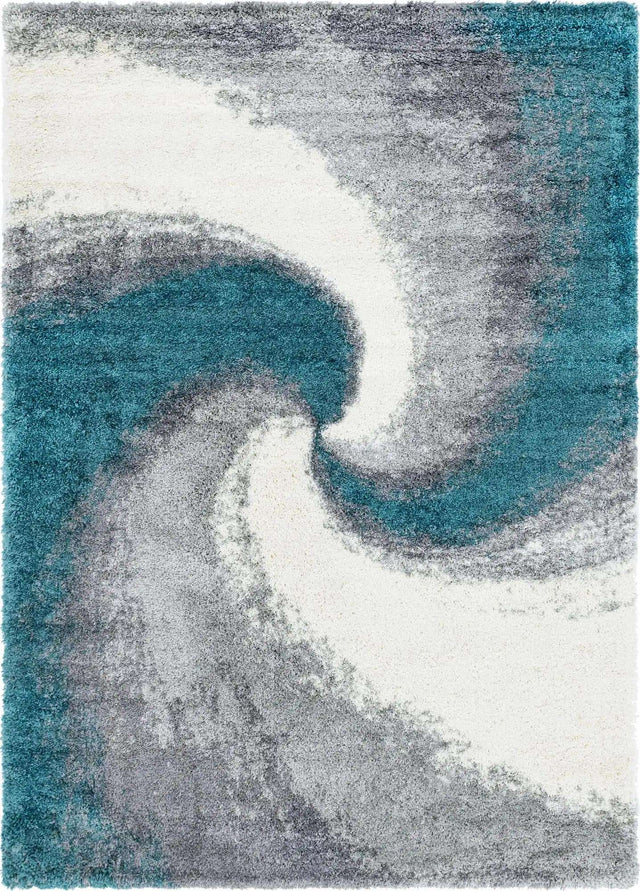 Turquoise 7' 1 x 10' Soft Touch Shag Rectangle Area Rug Thick Soft Touch Fluffy & Plush Shaggy Pile