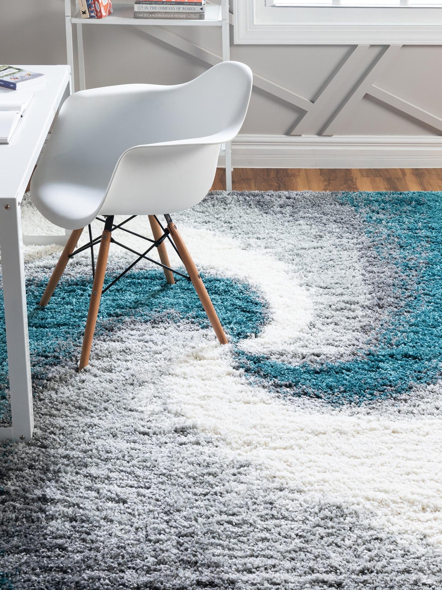 Turquoise 9' 10 x 13' 1 Soft Touch Shag Rectangle Area Rug Thick Soft Touch Fluffy & Plush Shaggy Pile 100% Polypropylene Unique Carpet for Modern Home Interiors for Sale at Rug Engine