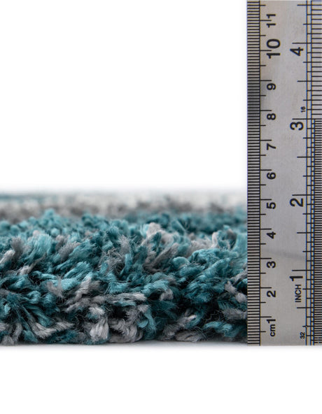 Turquoise 3' 3 x 5' 3 Soft Touch Shag Rectangle Area Rug Thick Soft Touch Fluffy & Plush Shaggy Pile