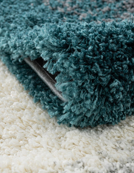 Turquoise 3' 3 x 5' 3 Soft Touch Shag Rectangle Area Rug Thick Soft Touch Fluffy & Plush Shaggy Pile